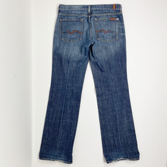 7 For All Mankind Rhinestone Pocket Bootcut Jeans 31 - Picture 2 of 12